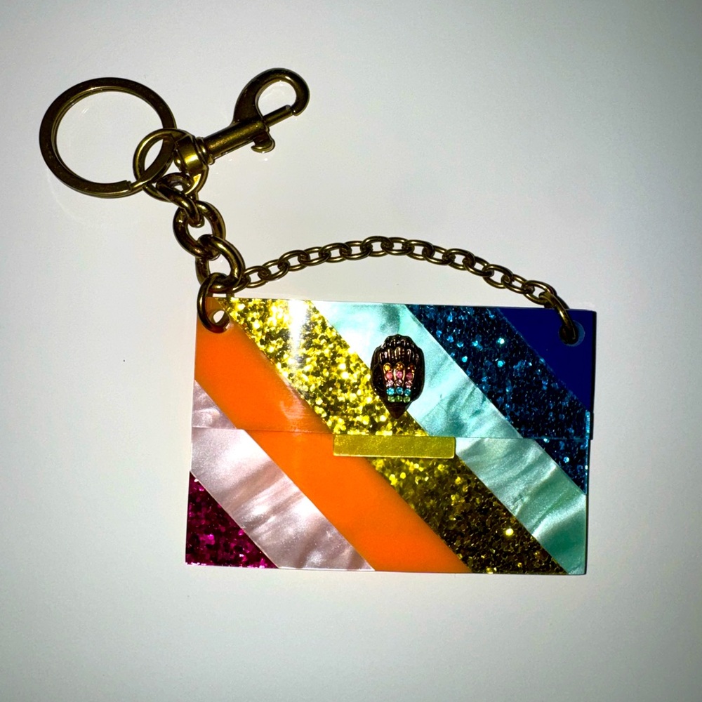 Kurt Geiger rainbow🌈 bag resin bag charm keychain